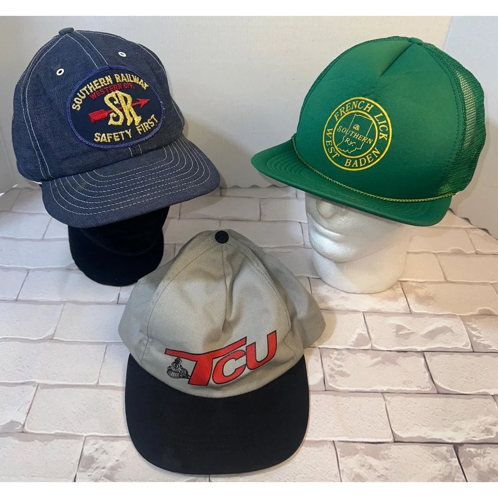 Accessories | Vintage Hat Lot 3pc Southern Railway French Lick Tcu ...